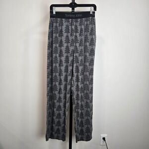 Tommy John Mens Second Skin Pajama Pants Grey Black Pine Tree Print Size Medium